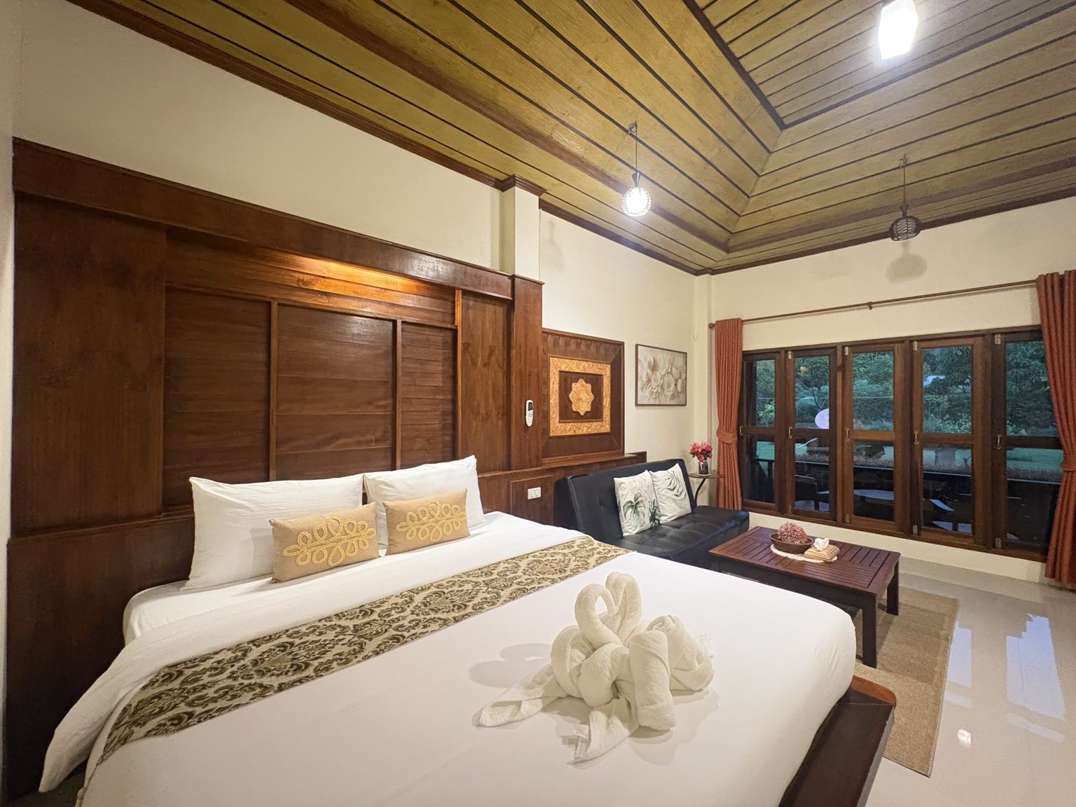 Bedroom of a double room at The Lanta Haven; kitchenette photos available on request